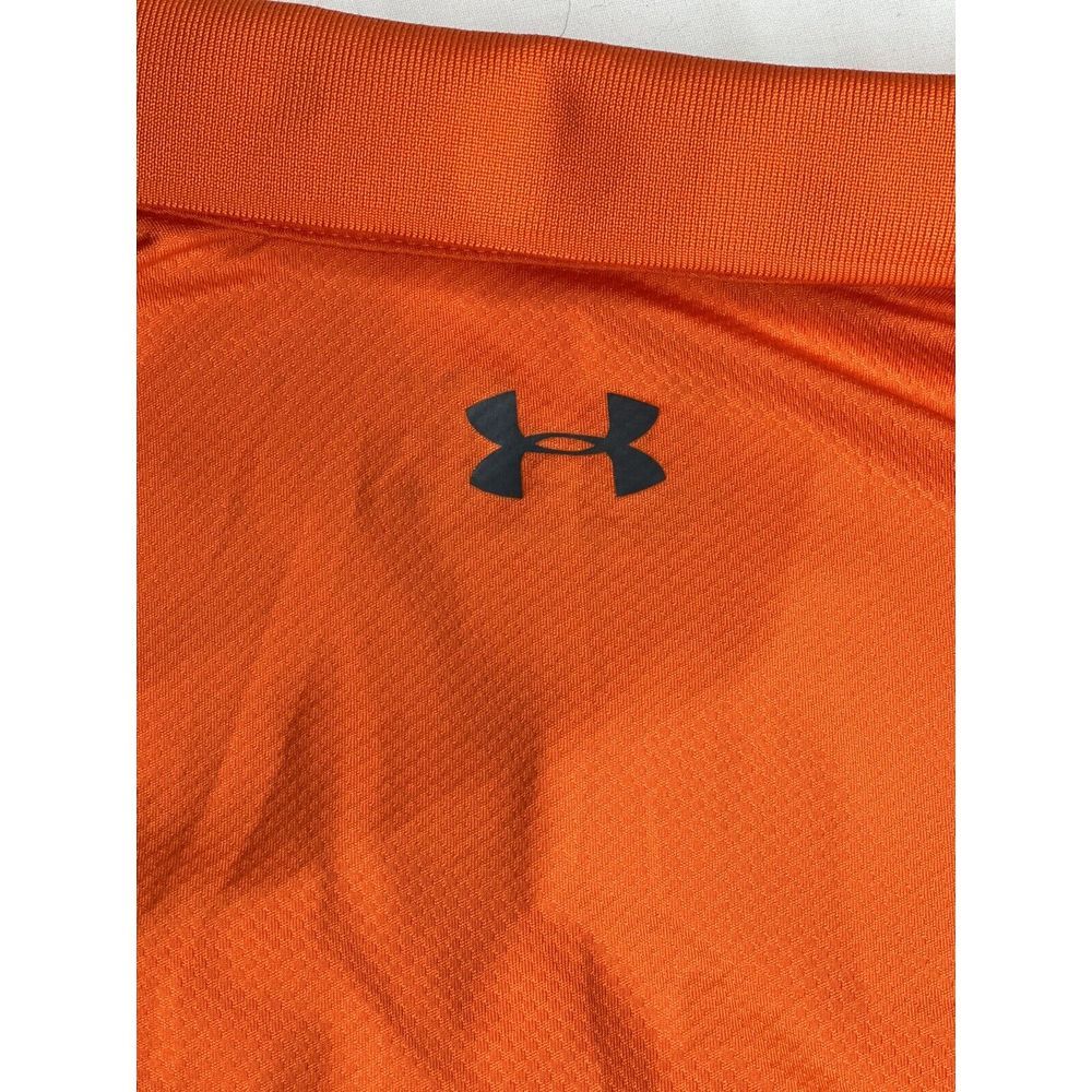 Under Armour Men's Orange Polo Shirt Short Sleeve‎ Large Loose Heatgear Golf - Picture 8 of 8